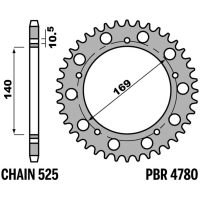 Bagtandhjul Standard C45 Stål PBR