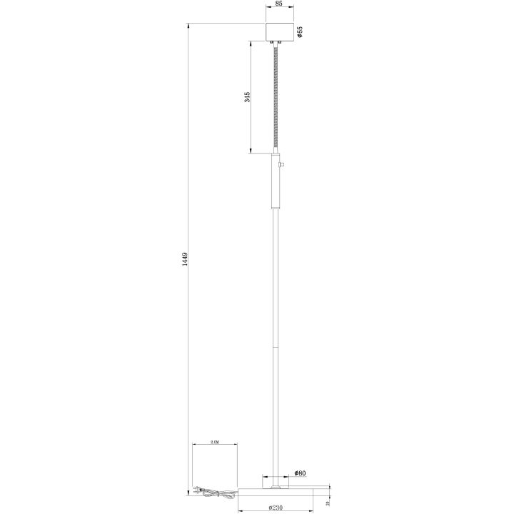 Balder Gulvlampe 1:a, Sort/mat Messing ANETA HOME Sokkel GU10 Sort /Mat Messing – billede 5