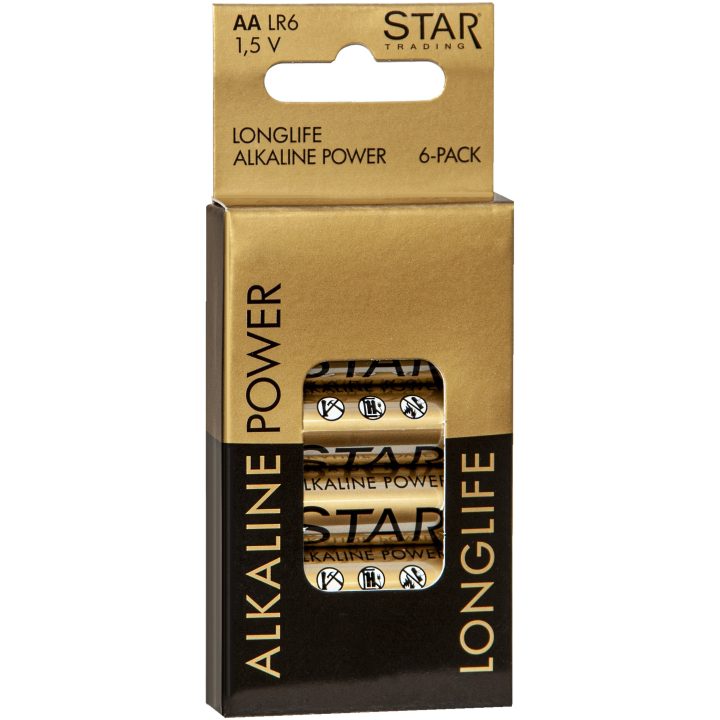 Batteri AA 1,5V Power Alkaline Guld Star Trading – billede 2