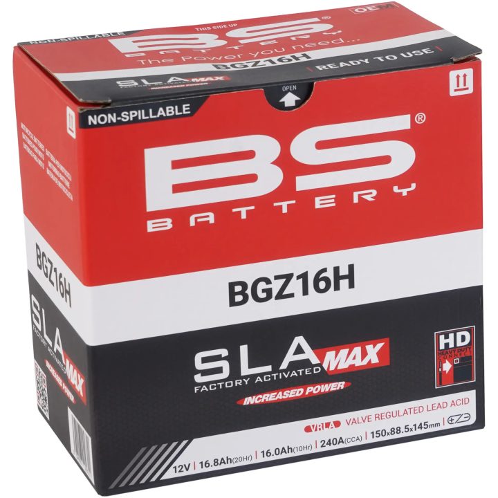 Batteri Sla Max Factory-activated Agm Vedligeholdelsesfrit Sort BS BATTERY – billede 2