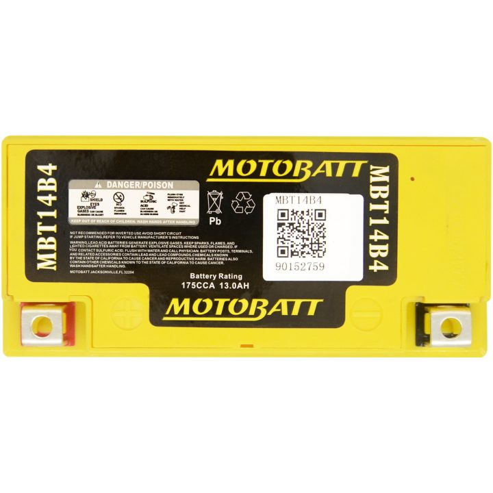 Batteri Vedligeholdelsesfrie Motobatt MBT14B4 – billede 2