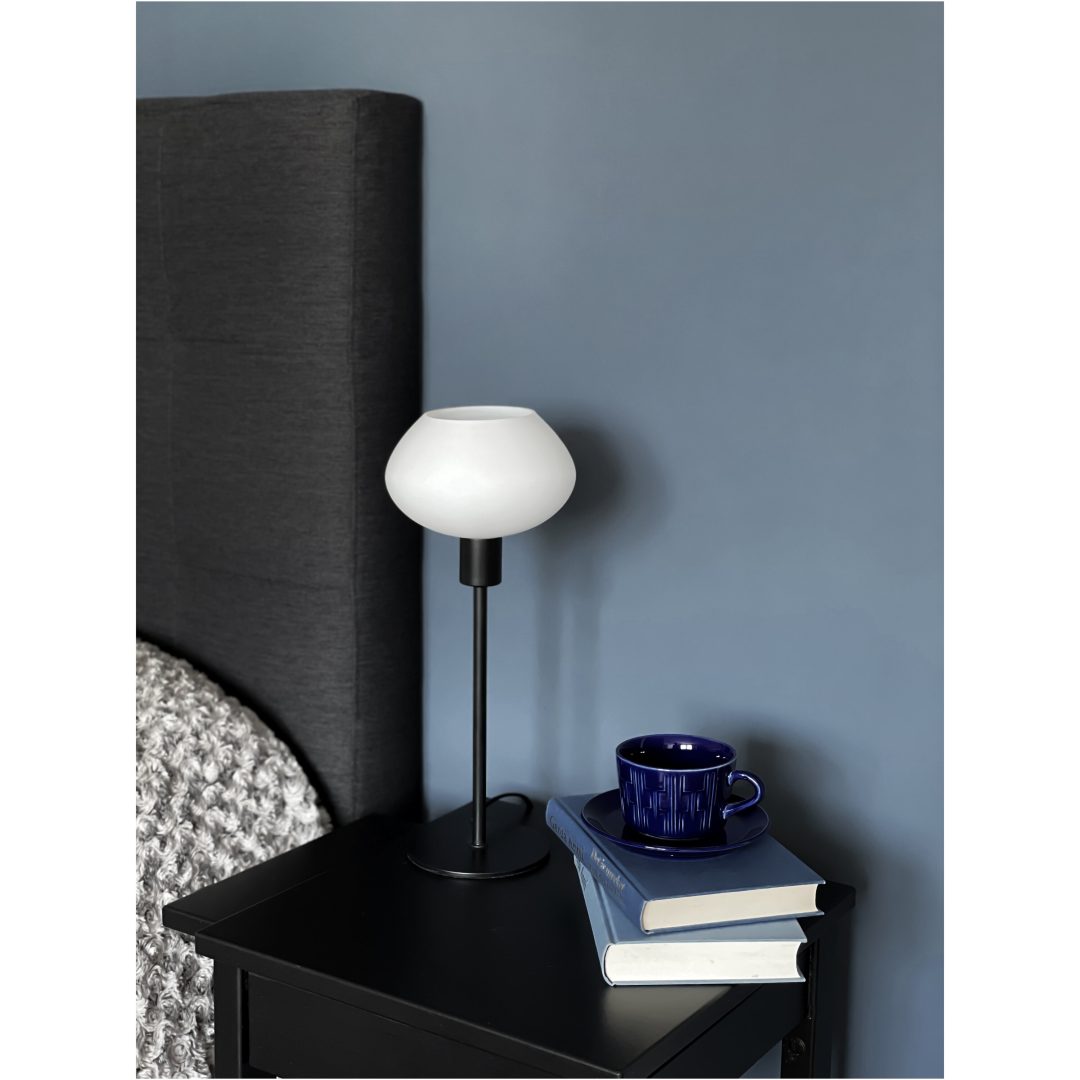 Bell Bordlampe Høj, Sort/hvid ANETA HOME Sokkel E14 Sort /Opalhvid – billede 4