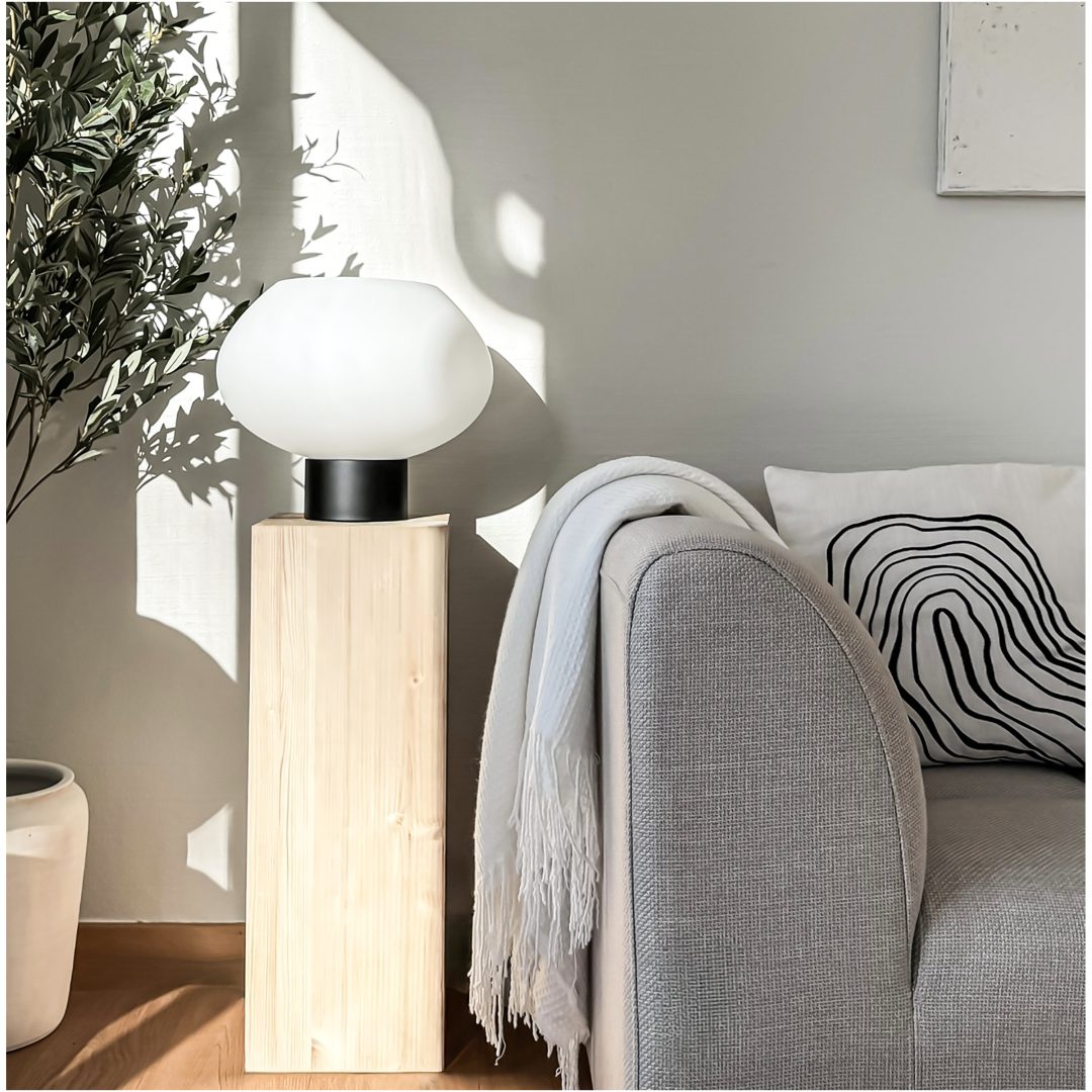 Bell Bordlampe Stor, Sort/hvid ANETA HOME Fatning E27 Sort /Opalhvid – billede 5