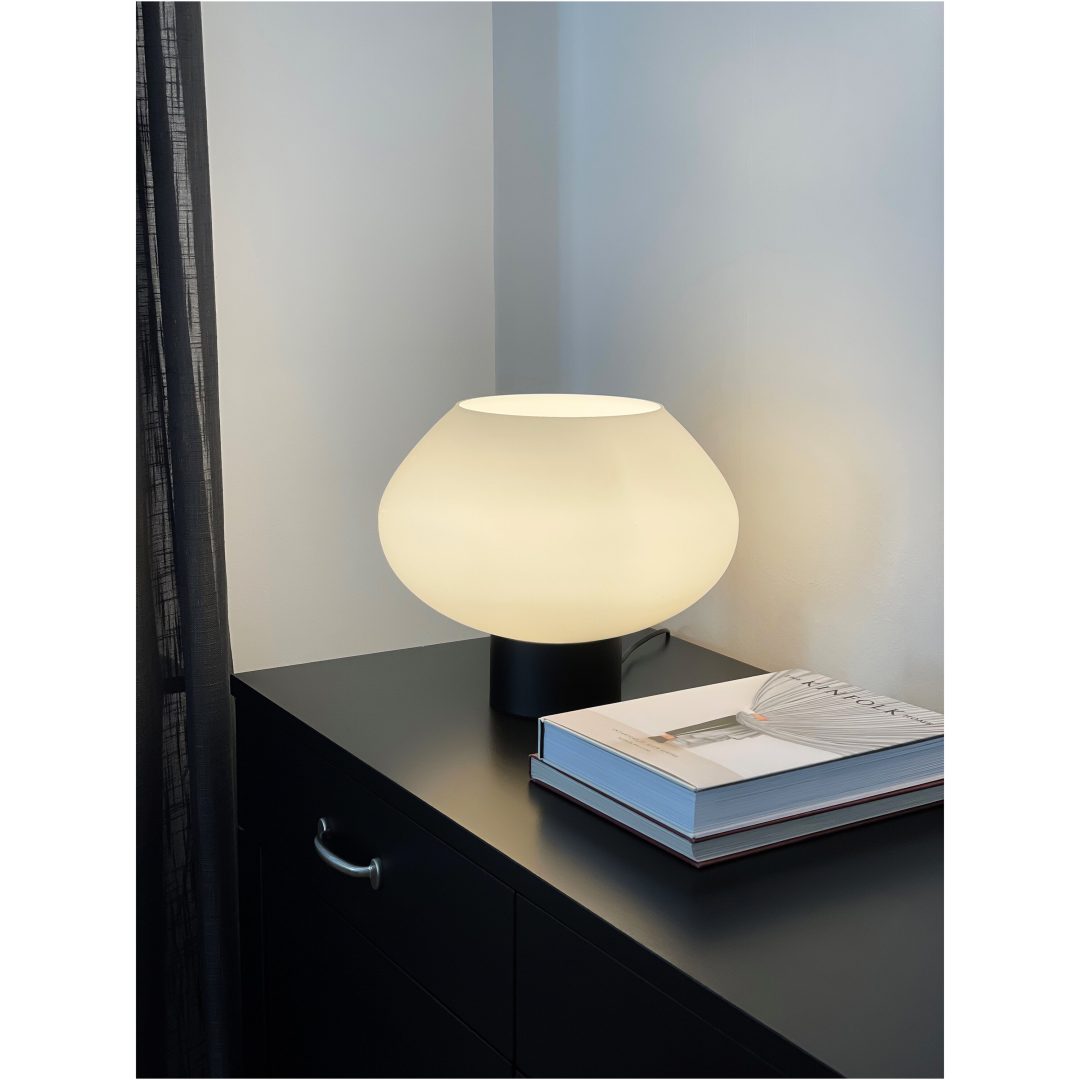 Bell Bordlampe Stor, Sort/hvid ANETA HOME Fatning E27 Sort /Opalhvid – billede 4