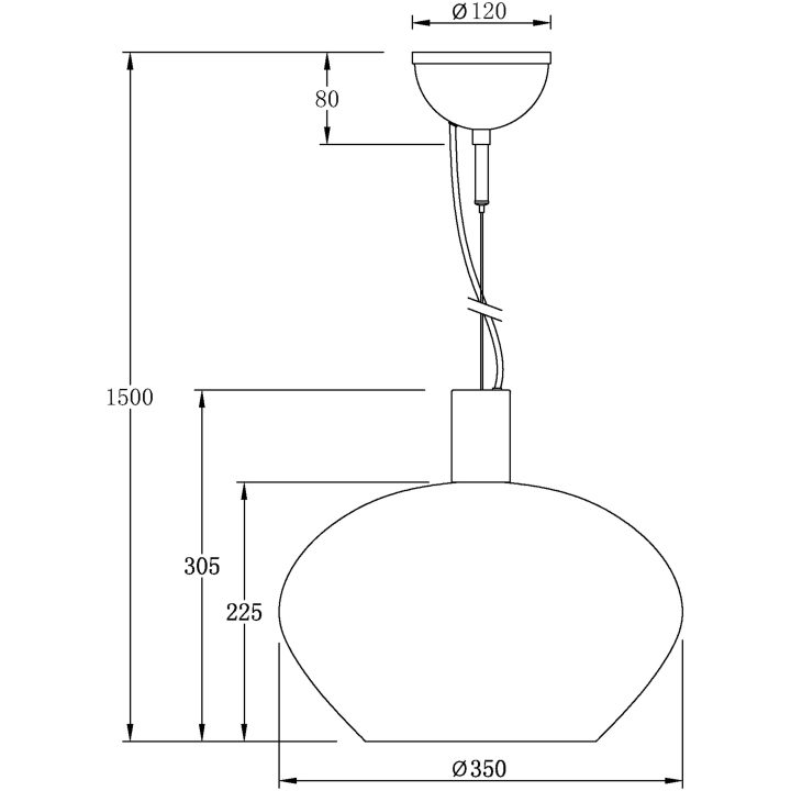 Bell Loftlampe 35cm, ANETA HOME Mat Messing /Røg – billede 9
