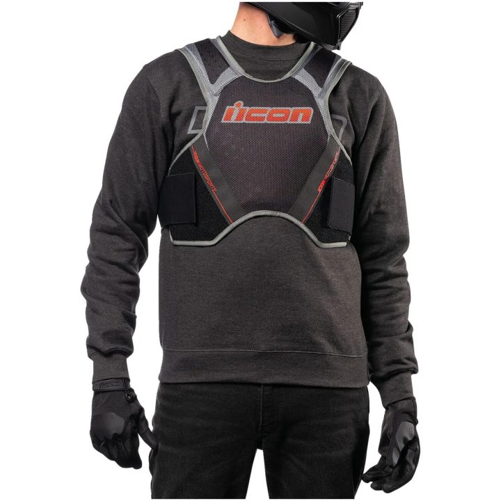 Beskyttelsesvest Softcore Sort/Grå/Rød ICON Small/Medium – billede 5