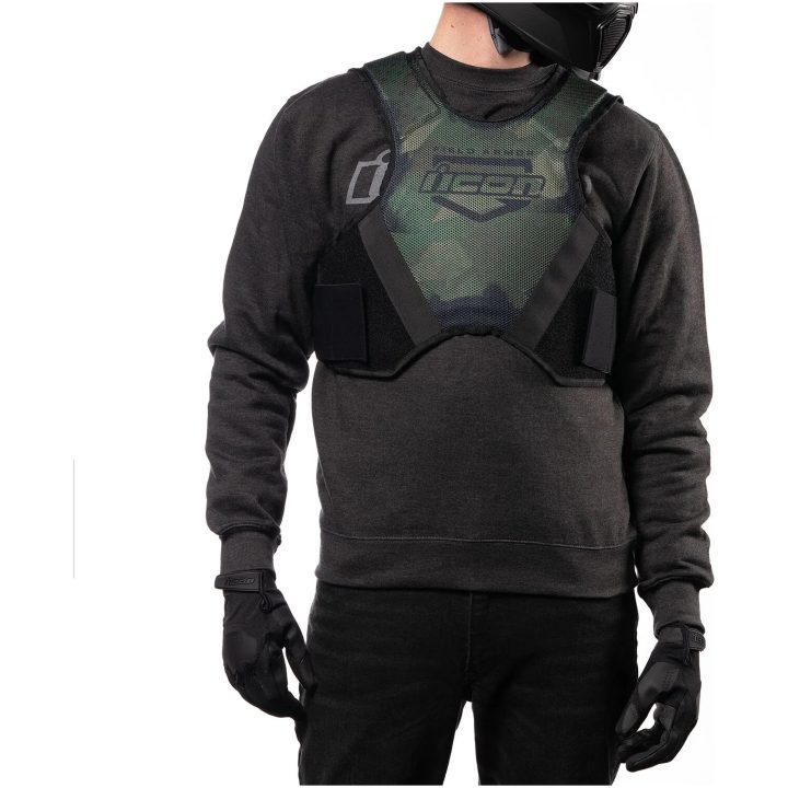 Beskyttelsesvest Softcore Sort/Grøn Camo ICON Small/Medium – billede 4