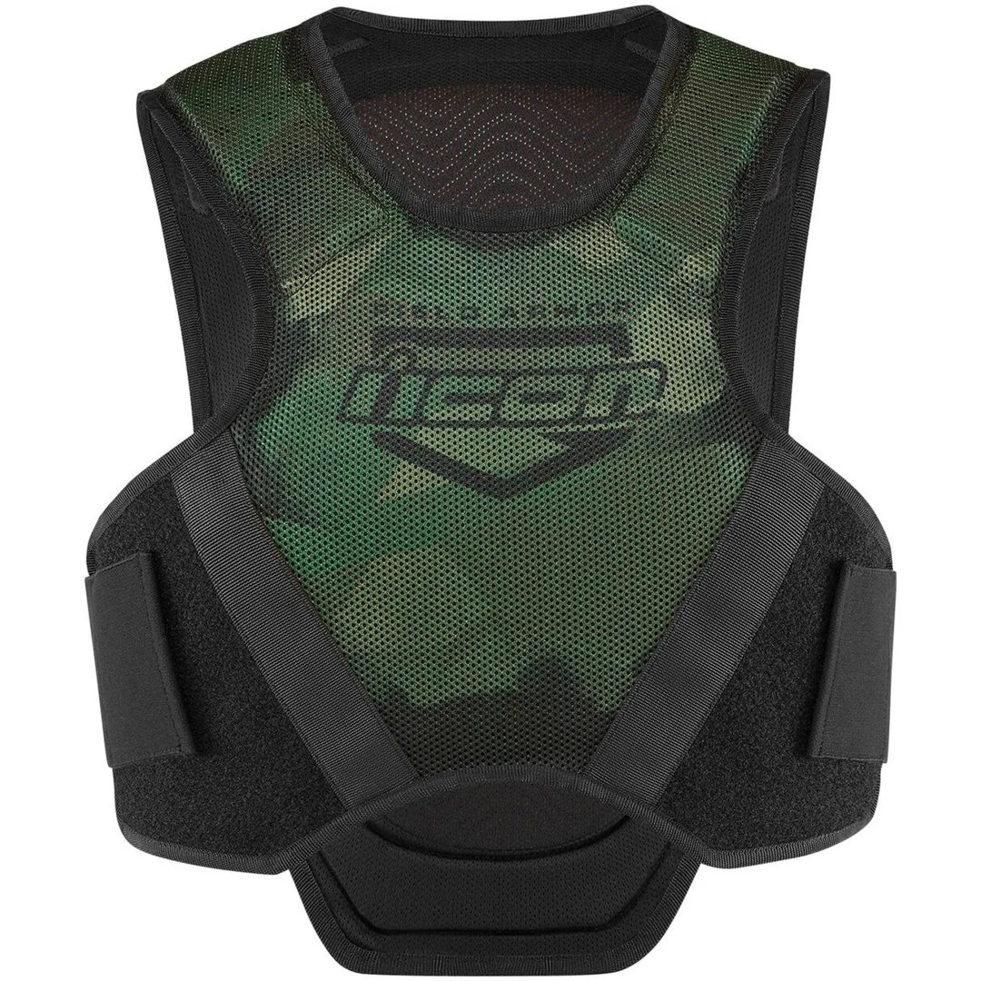 Beskyttelsesvest Softcore Sort/Grøn Camo ICON Small/Medium