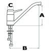 Blandingsbatteri Galley Mixer Forkromet Messing Keramik Osculati – miniature 2