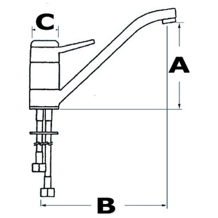 Blandingsbatteri Galley Mixer Forkromet Messing Keramik Osculati – billede 2