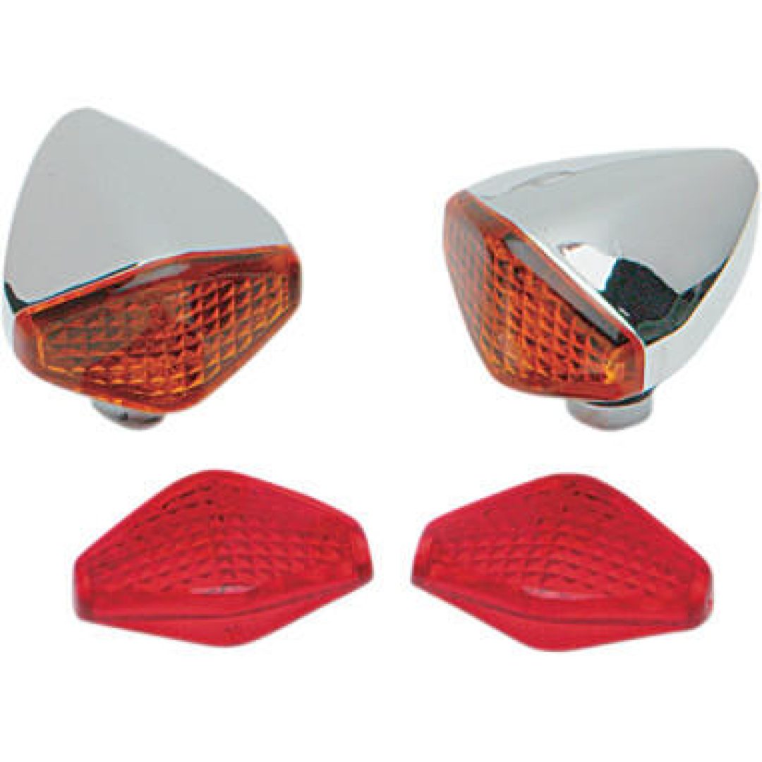Blinklys Diamond Lights Ravfarvet/Rød/Krom DRAG SPECIALTIES Positionslys