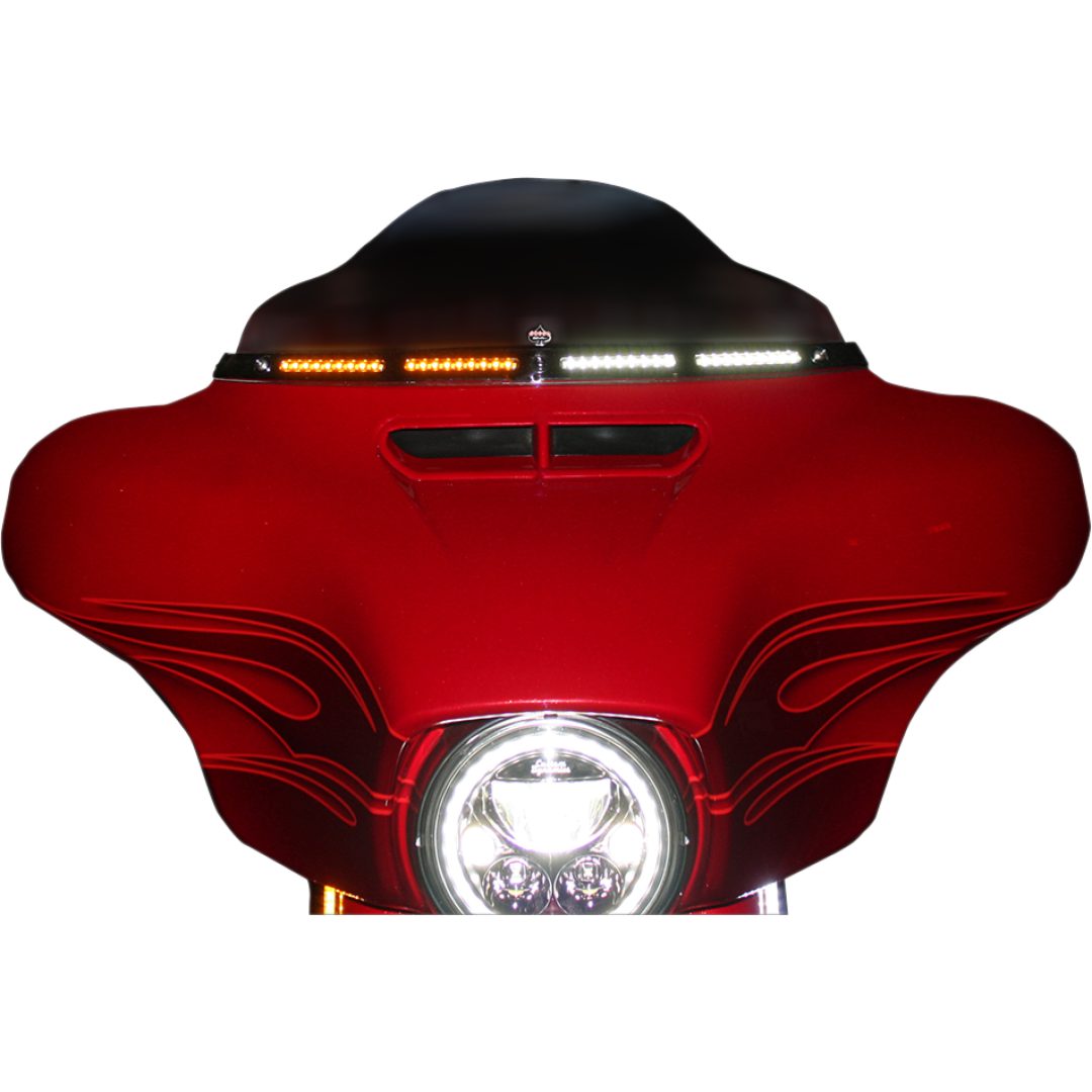 Blinklys Genesis® 4 Dynamisk Led Røgkrom CUSTOM DYNAMICS Vindskærmsliste