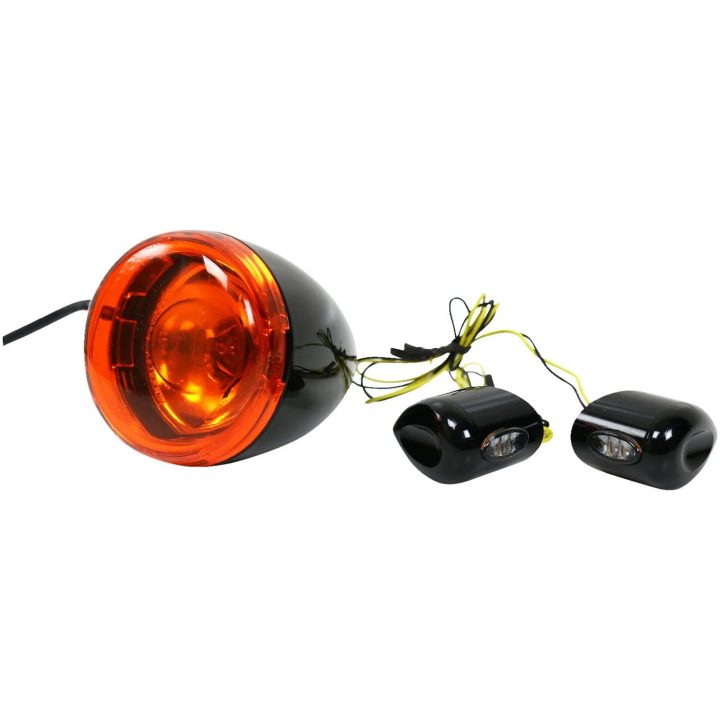 Blinklys Led Elypse Foran Røgfarvet/Sort KODLIN USA Blinklyssæt – billede 2