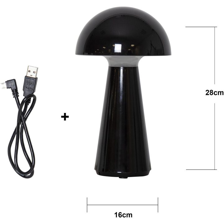 Bordslampa Mushroom Svart Star Trading – billede 12