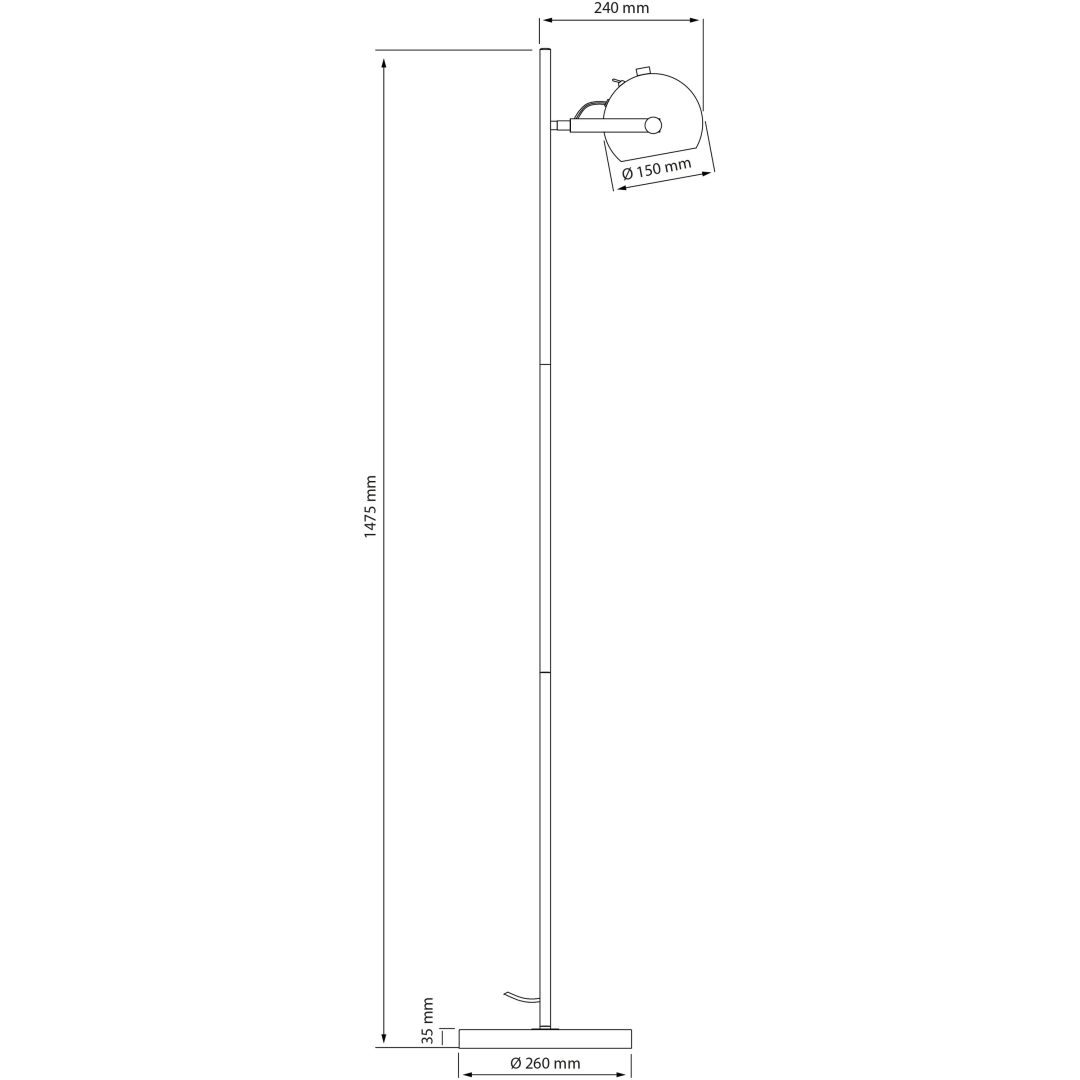 Bow Gulvlampe, 1-arm, Hvid ANETA HOME Sokkel GU10 Hvid /Brun /Sølv – billede 6