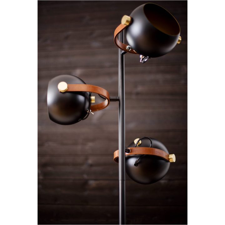 Bow Gulvlampe. 3-armet, Sort ANETA HOME Sokkel GU10 Sort /Mat Messing – billede 6