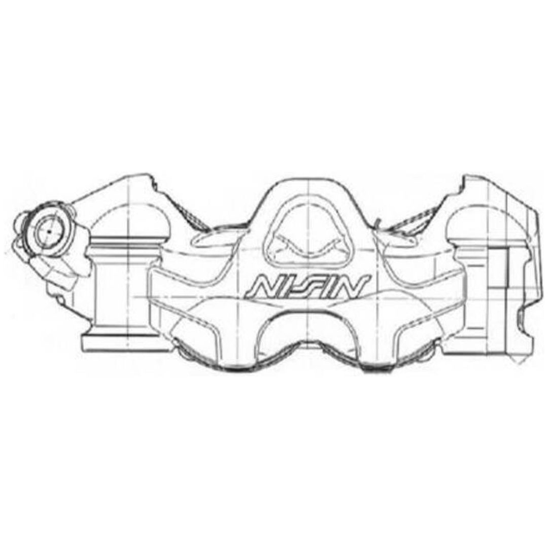 Bremsecaliper 4 Stempler Radial Monoblock Venstre Sort NISSIN – billede 3