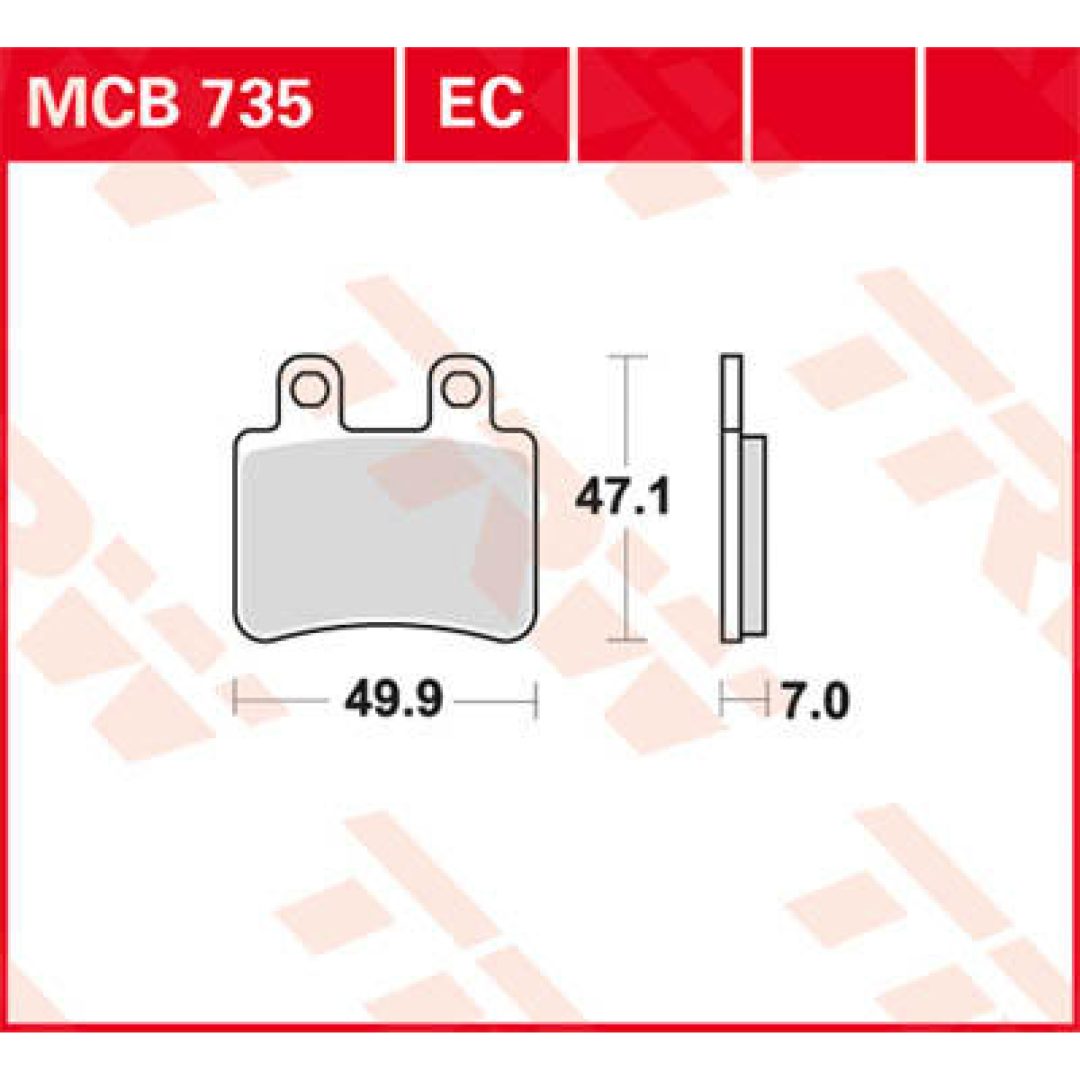 Bremseklodser FOR Ceramic TRW BRAKE PAD TRW MCB735