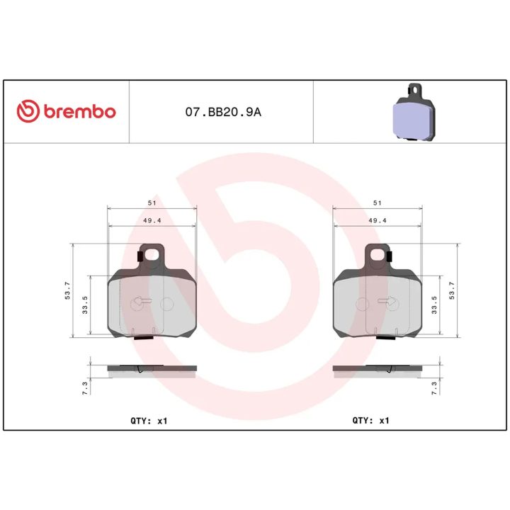 Bremseklodser Genuine Sinter Prime Line Sinteret BREMBO – billede 2