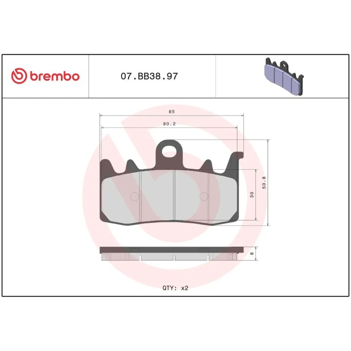 Bremseklodser Genuine Sinter Prime Line Sinteret BREMBO – billede 3