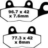 Bremseklodser STREET FRAM Double-H Metal Sintered EBC EBC DOUBLE H PAD SET – miniature 1