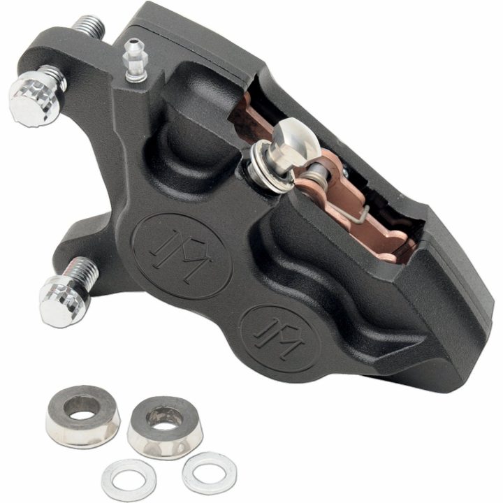 Bremsesadelsæt Fire-stempel Differentialboret Aluminium/sort Mat PERFORMANCE MACHINE – billede 2
