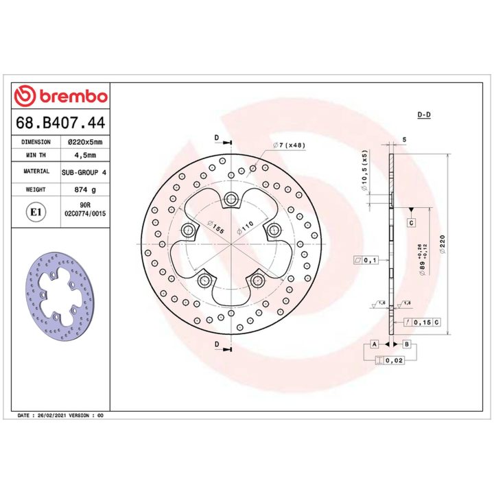 Bremseskive BAG Serie Oro Brembo – billede 3