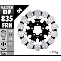 Bremseskive Floating Skull Sort Sølv GALFER
