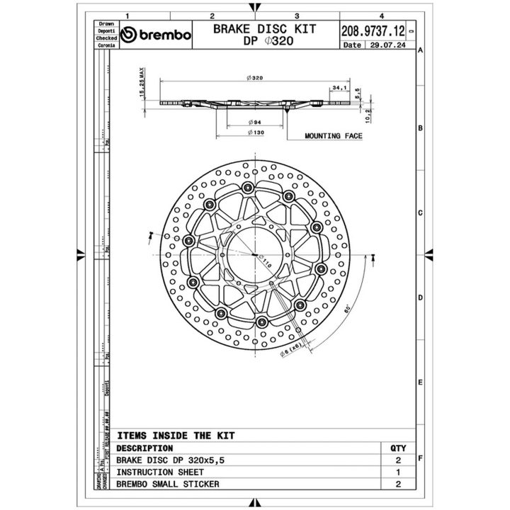 Bremseskive Round Floating Par BREMBO – billede 2