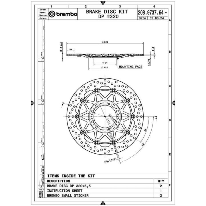 Bremseskive Round Floating Par BREMBO – billede 2