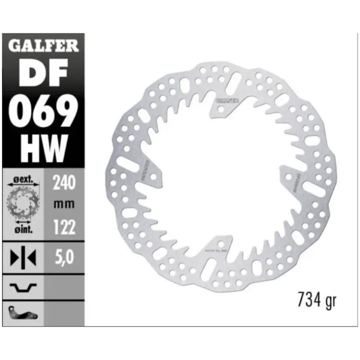 Bremseskive Shark Fin Sølv GALFER – billede 2
