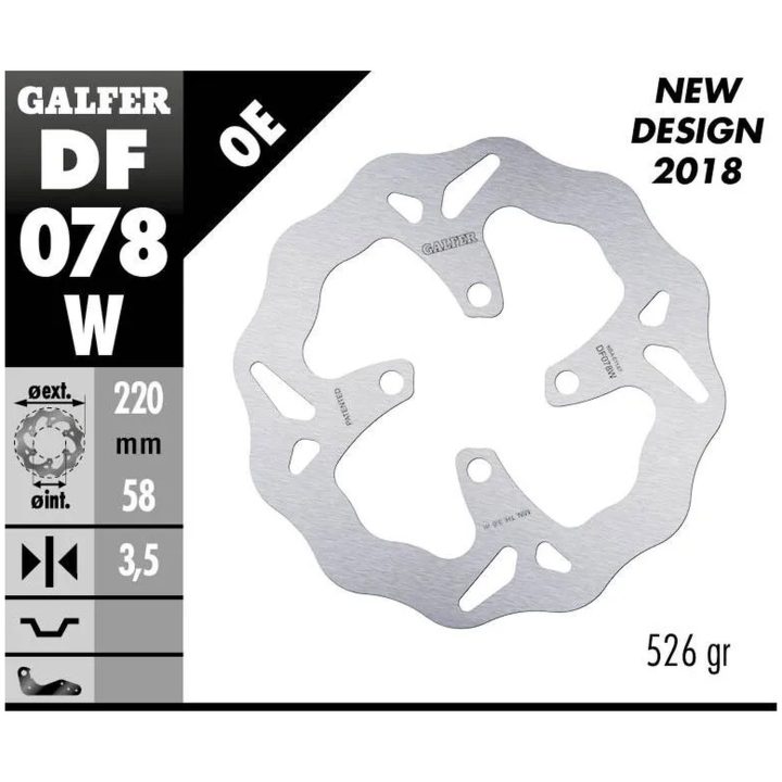 Bremseskive Wave Sølv GALFER – billede 2