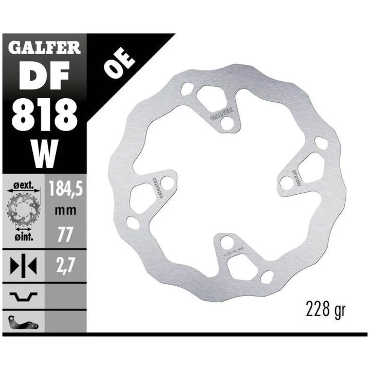 Bremseskive Wave Sølv GALFER – billede 2