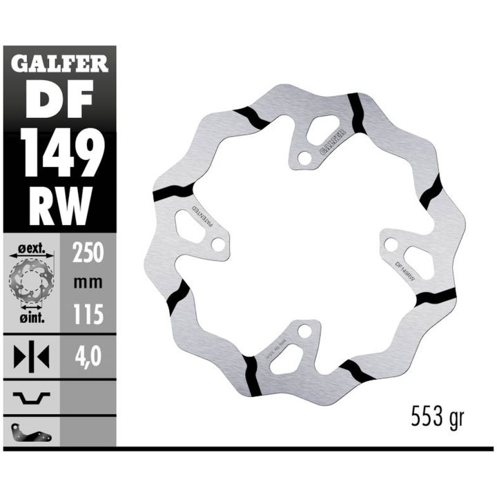 Bremseskive Wave® Sort/Sølv GALFER Bremseskive – billede 2