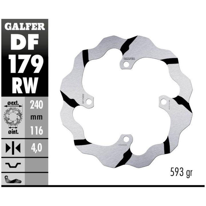 Bremseskive Wave® Sort/Sølv GALFER Bremseskive – billede 2