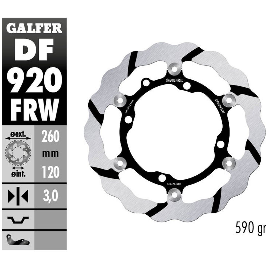 Bremseskive Wave® Sort/Sølv GALFER Bremseskive – billede 2