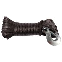 Bronco Vinschlina syntetisk med krok 6.0mm x 20m svart brottgräns 5000kg