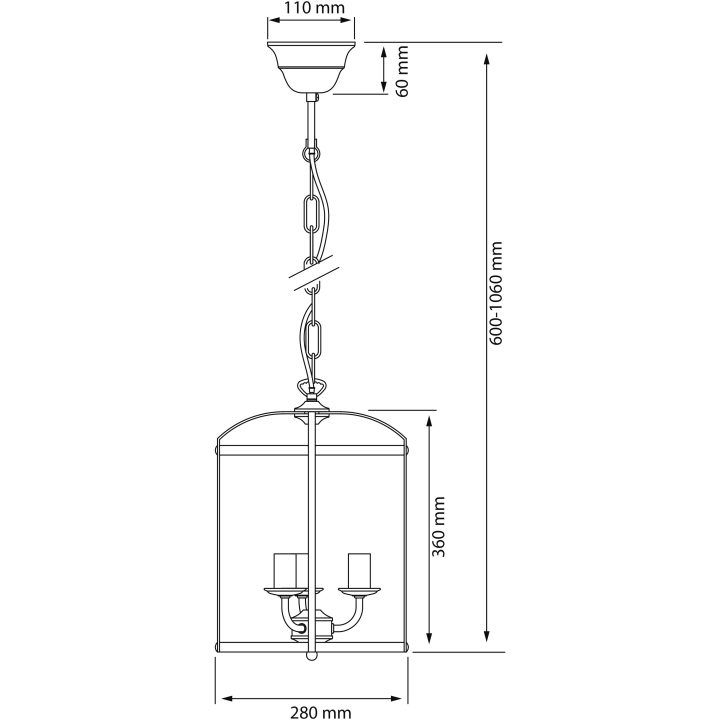 Budgie Loftlampe ø28, Krom ANETA HOME Antik /Klar – billede 2
