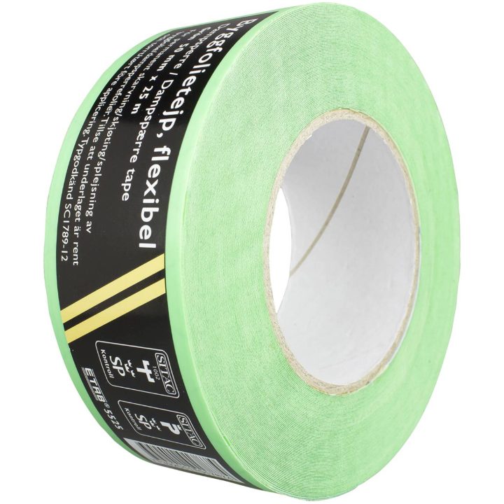 Byggefolietape 5525 Typegodkendt (SITAC og P-mærket) ETAB TAPE BYGGEFOLIE 5525 50MMX25M G – billede 2