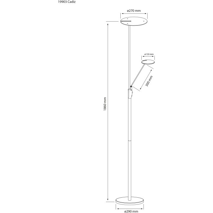Cadiz Uplight, ANETA HOME Sokkel LED Sort /Mat Messing – billede 6