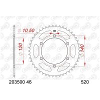 Chain kit 520 XHR4 - 14/46-118 - Steel Standard Rear Sprocket Afam
