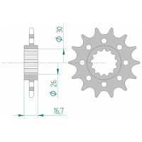 Chain kit 520 XSR - 16/44-108 - Alu Standard Rear Sprocket Afam