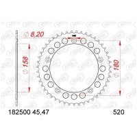 Chain kit 520 XSR4 - 15/45-118 - Steel Standard Rear Sprocket Afam