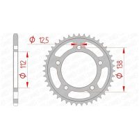 Chain kit 520 XSR4 - 17/43-114 - Steel Standard Rear Sprocket Afam