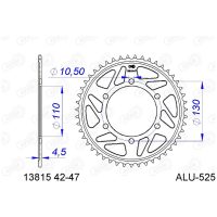 Chain kit 525 XHR4 - 17/45-116 - Alu Standard Rear Sprocket Afam