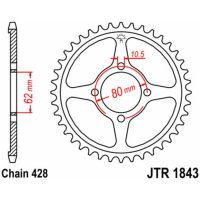 Chain Kit EK/JT 428ZVX 13/54 - Standard Rear Sprocket