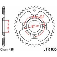 Chain Kit EK/JT 428ZVX 14/49 - Standard Rear Sprocket