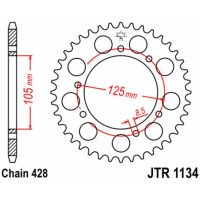 Chain Kit EK/JT 428ZVX 15/50 - Standard Rear Sprocket