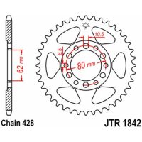 Chain Kit EK/JT 428ZVX 19/52 - Standard Rear Sprocket