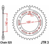 Chain Kit EK/JT 525SRX2 17/41 - Standard Rear Sprocket